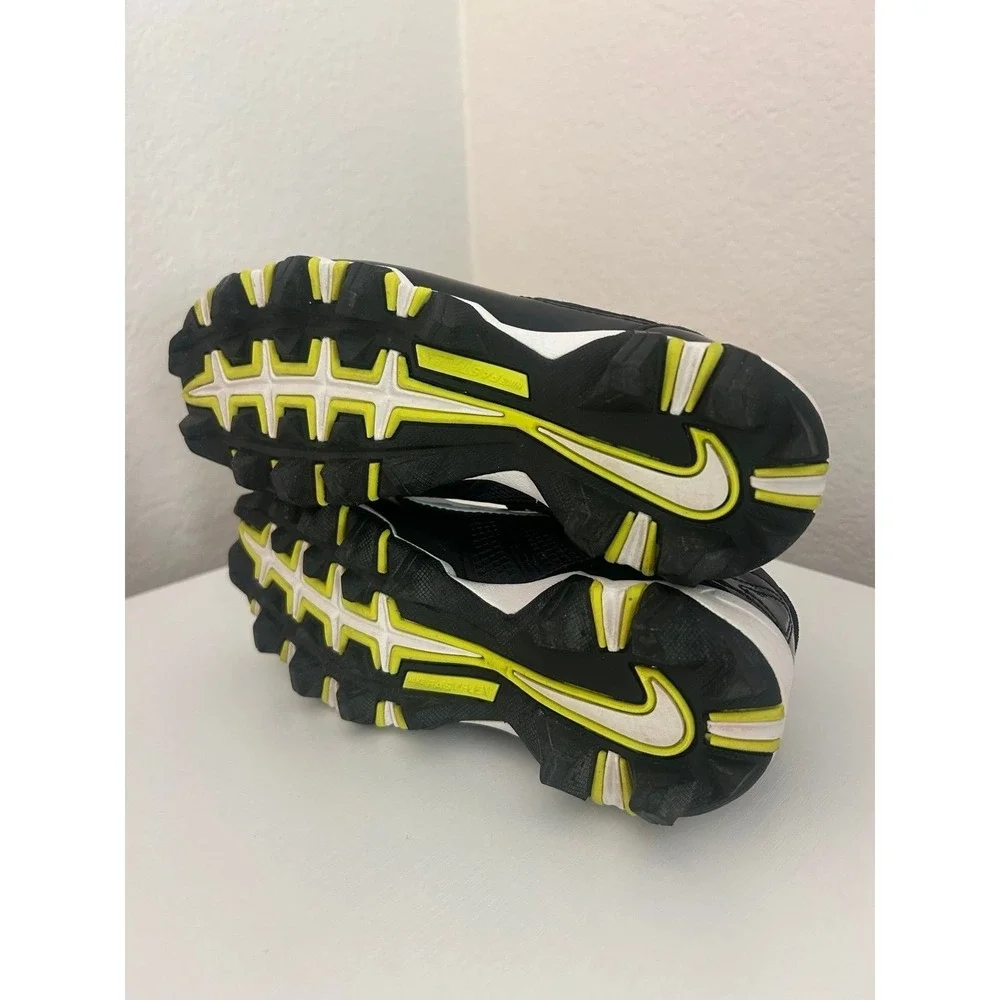 Nike Alpha Shark Youth Kids Football Cleats Black & White 1.5Y